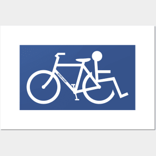 Handicap Bicycle Lane Road Sign Posters and Art